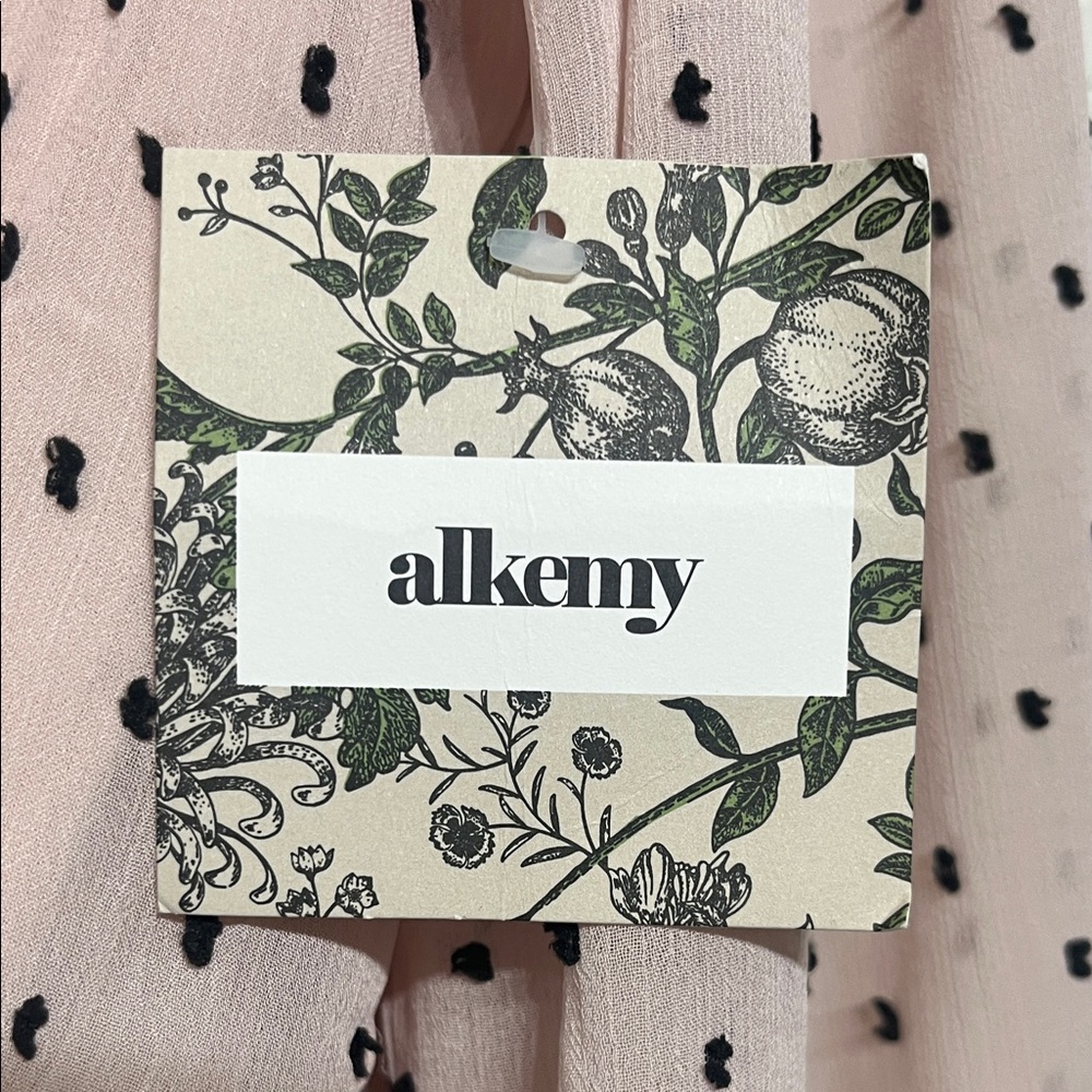 Alkemy Women's Size Large Blush Polka Dot Blouse - Picture 3 of 6